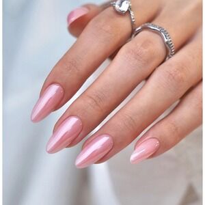 BTArtbox Press On Nails Glazed Pink Almond - Almond Nails medium length